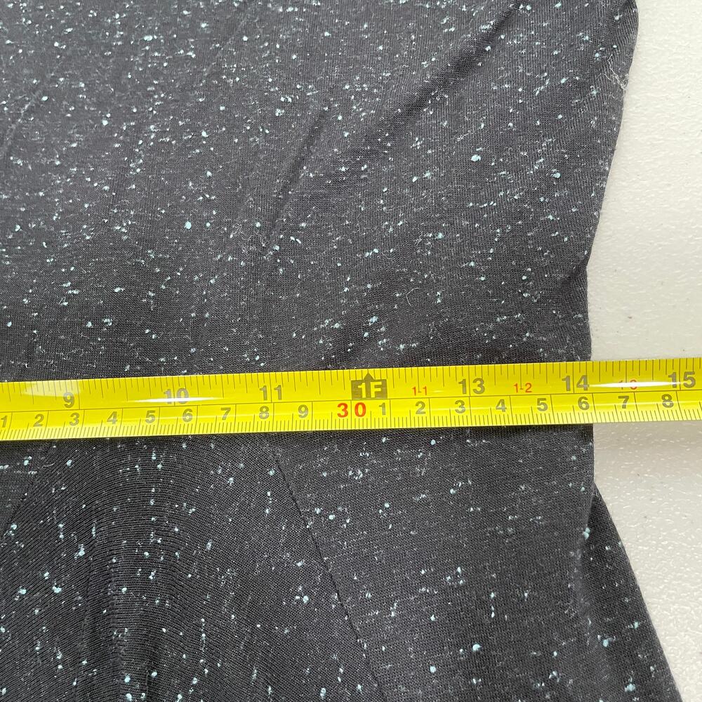 ERIC + LANI Black Heather Sleeveless Asym Hem T-shirt Lined Maxi Sheath Dress L - Picture 13 of 14